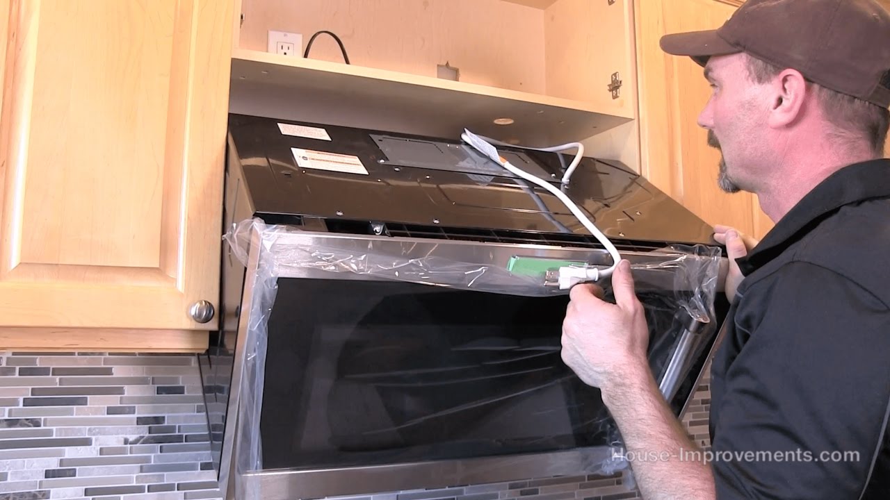 How to install Over range Microwave Hood Exhaust Fan DIY Home Improvement  Kitchen Samsung GE 1.7 